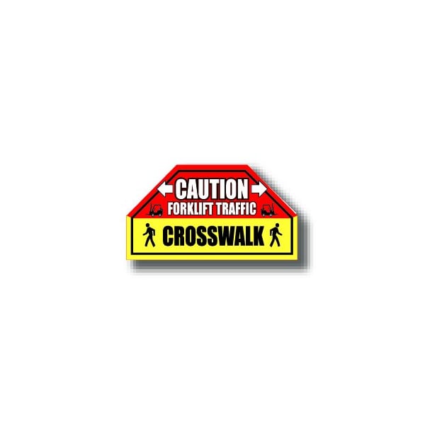 Ergomat 14in x 24in HALF SIGNS - Caution Forklift Traffic Crosswalk DSV-SIGN 336 #0646 -UEN - main